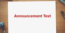 Announcement Text